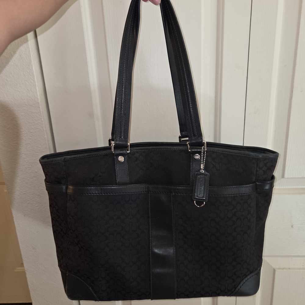 Coach Black Signature Tote Bag